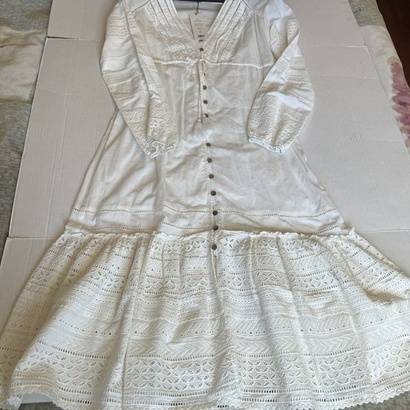 Veronica Beard XS-S Apoli Midi Dress Eyelet White Grad Wedding Bachelore… - Picture 6 of 14